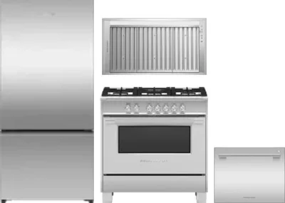 4 Piece Package Includes Refrigerator, Range, Hood And Dishwasher